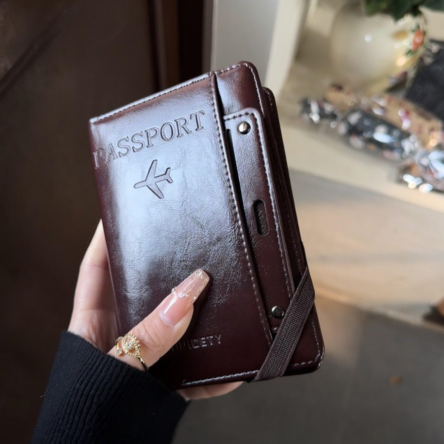 Travel Accessories Essentials - Porta passaporto e portafoglio combinati, antifurto,