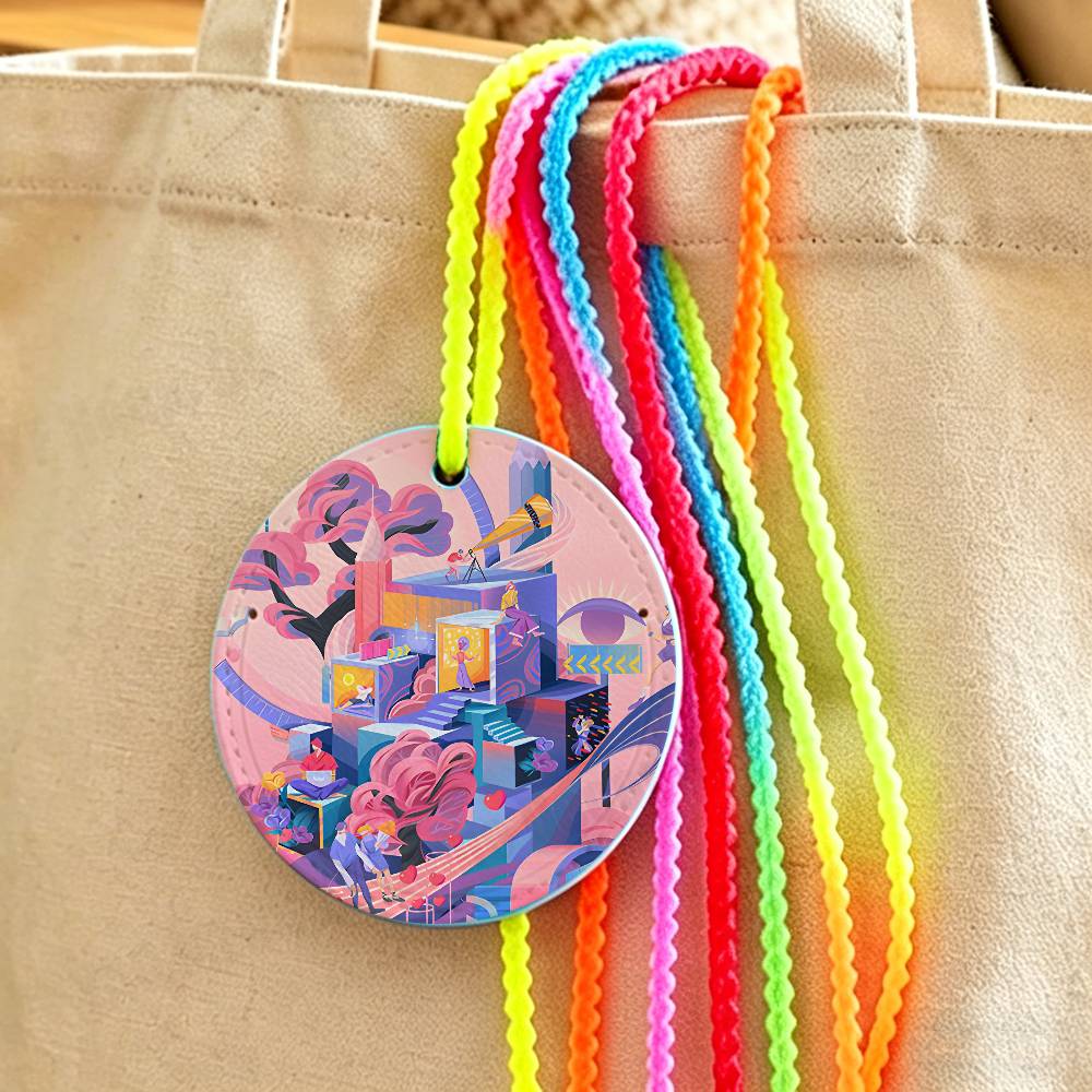 Luggage Tag Leather - Etichetta per bagagli con illustrazione Fantasy