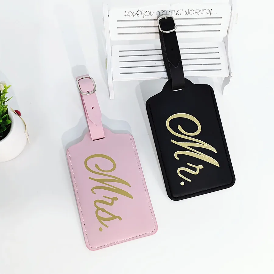 Luggage Tag Leather - 2 pz/set Mr Mrs coppie etichetta