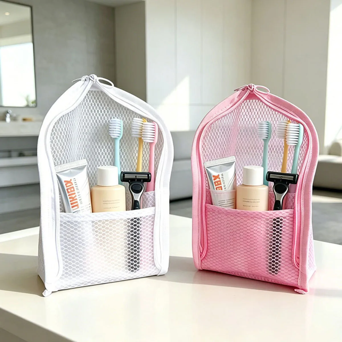 Travel Accessories Organizer Case - Borsa da Toilette in Rete Traspirante