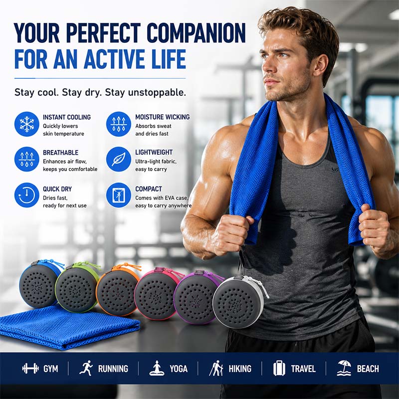 Travel Towel Quick Dry - Asciugamano Rinfrescante Istantaneo con Custodia in