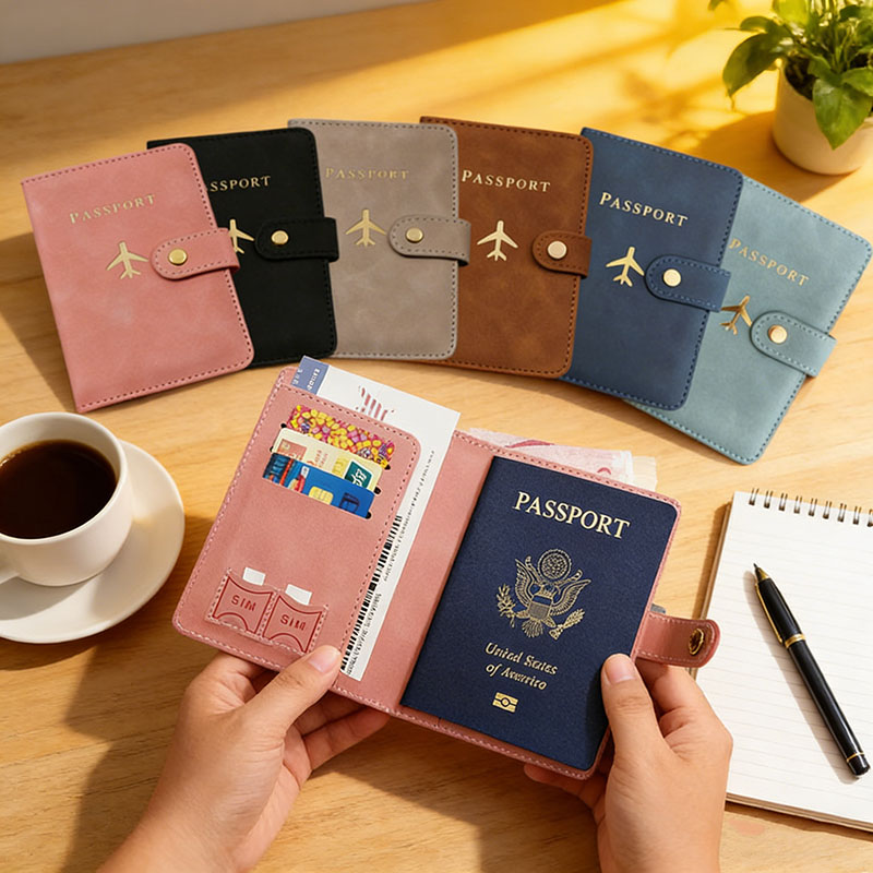 Travel Accessories Essentials - Porta Passaporto in Pelle con Cerniera