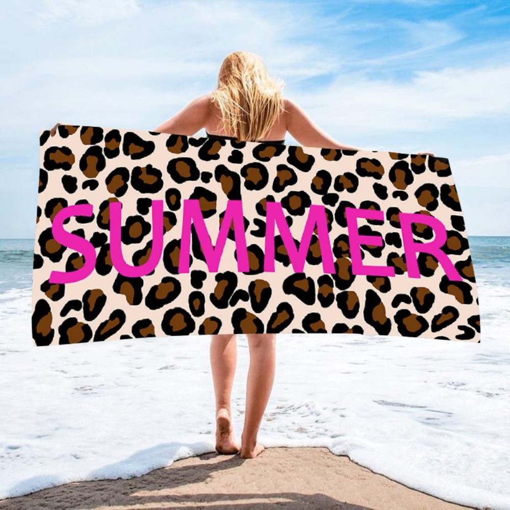 Travel Towel Quick Dry - Telo da bagno con stampa leopardata