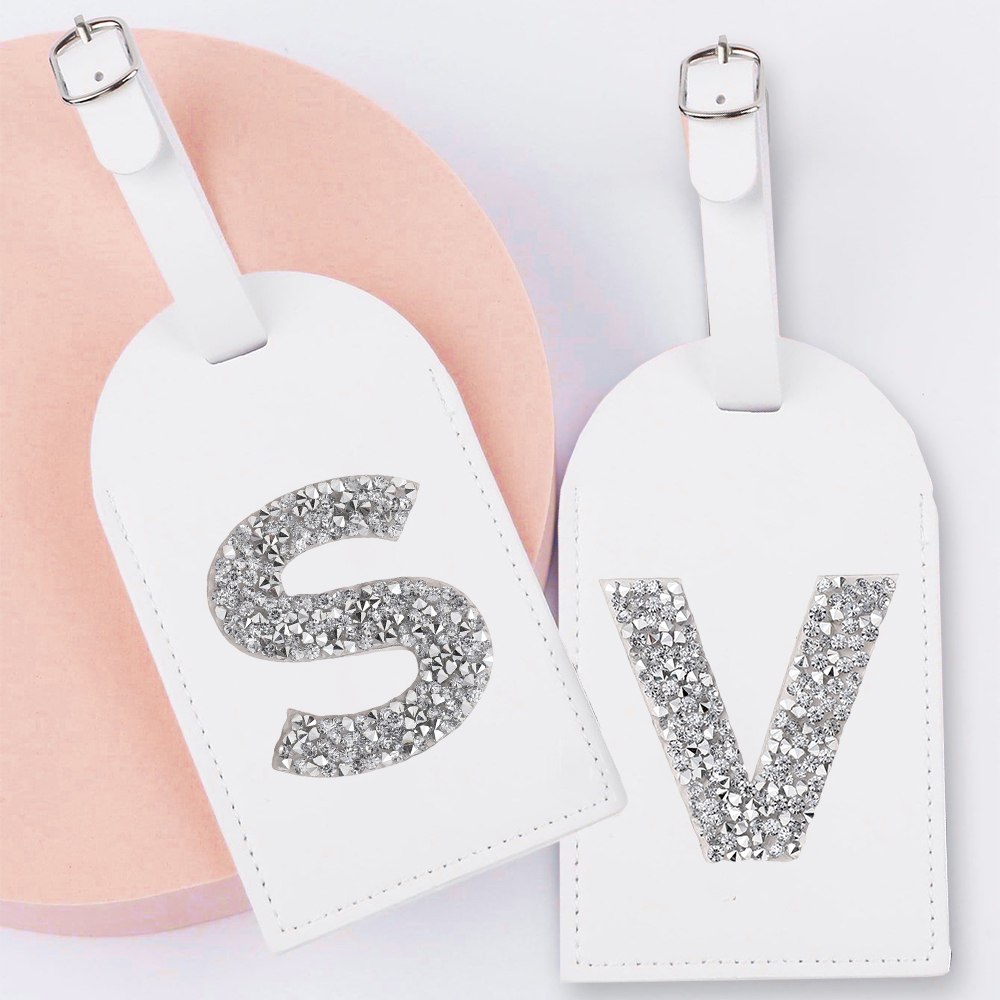 Travel Accessories Logo - AZ Strass Monogramma Etichetta per bagagli