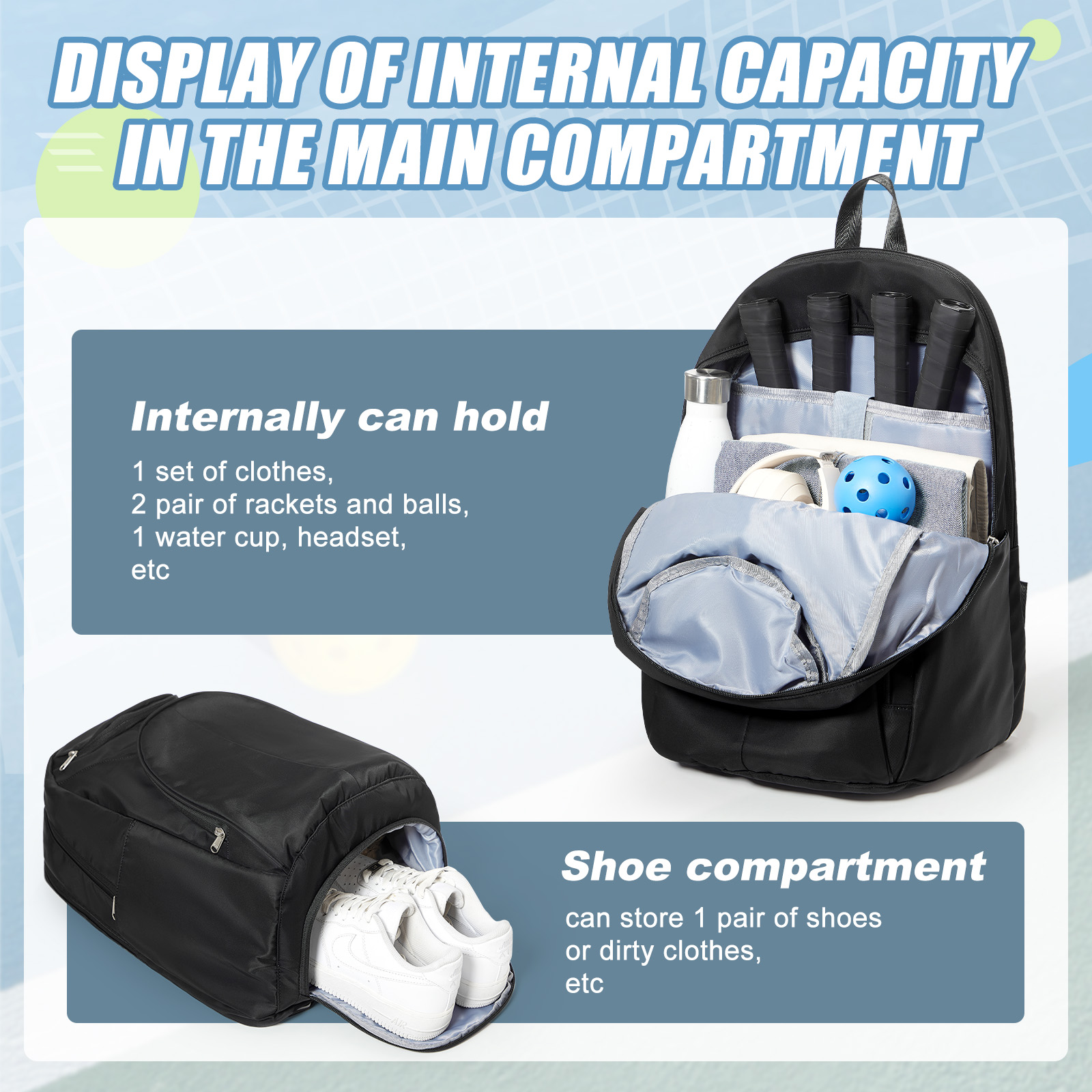 Borsa da Tennis Zaino per Tenn - Shoe Bag Travel recensione e prezzo