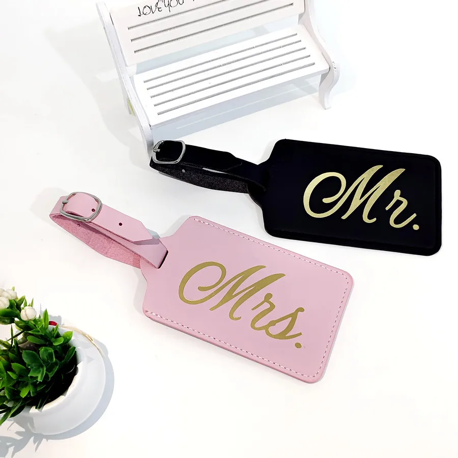 2 pz/set Mr Mrs coppie etichet - Luggage Tag Leather recensione e prezzo