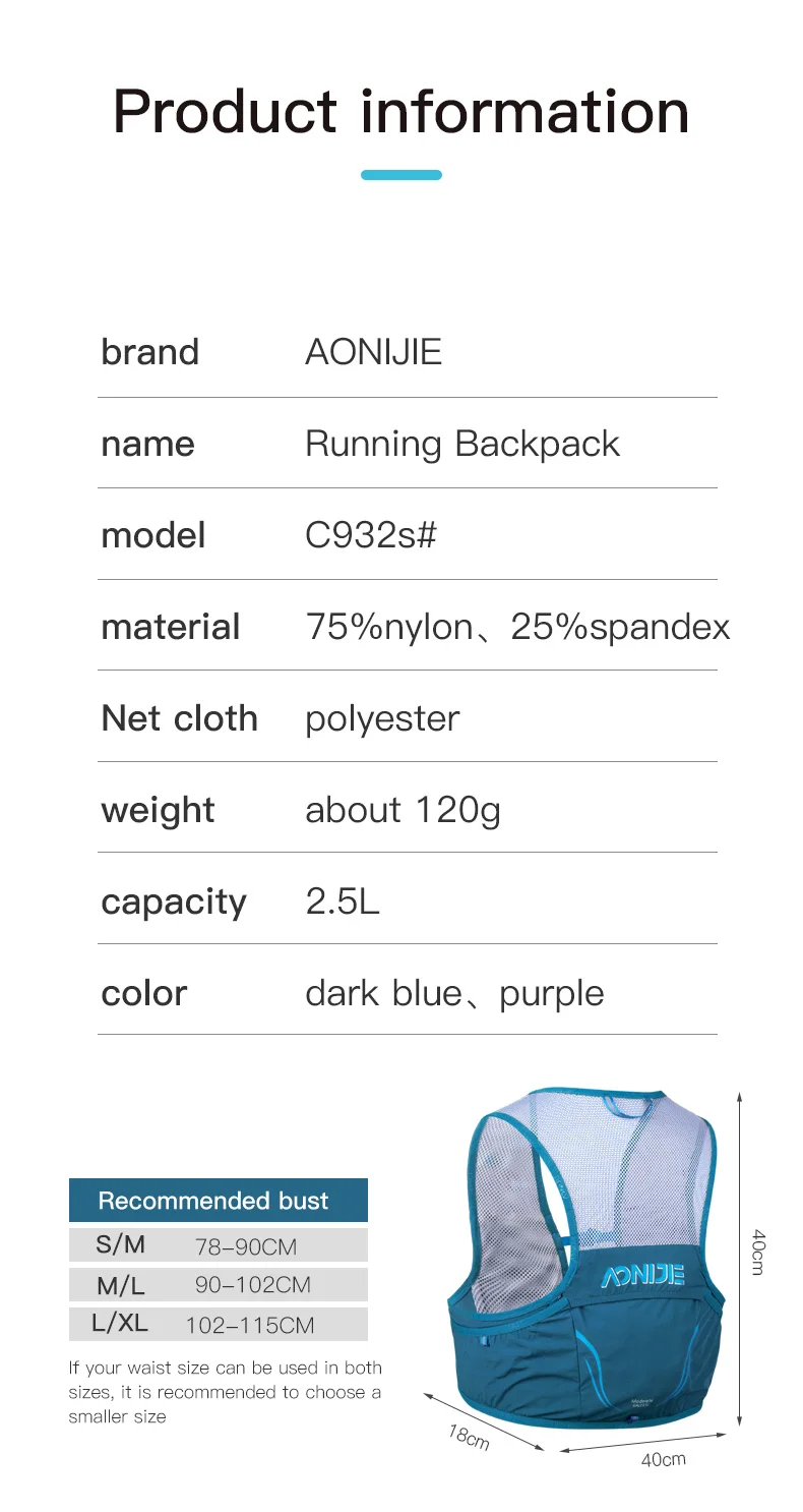 AONIJIE C932S 2.5L Pacchetto d - Hydration Pack Backpack recensione e prezzo